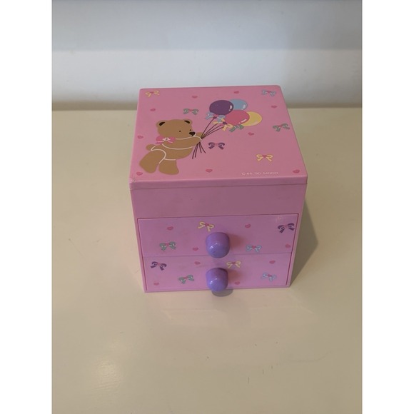 Sanrio Other - Vintage 1990 Sanrio Tweedle Dee Dee Teddy Bear Jewelry Box  Lid Organizer